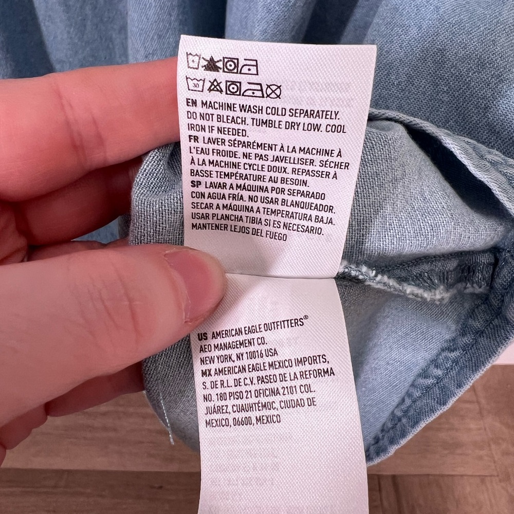 NWT American Eagle Outfitters Smocked Mini Dress- Sz: L - Picture 9 of 13